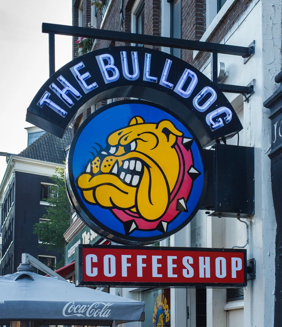 The Bulldog Rockshop sign on Singel, 2016